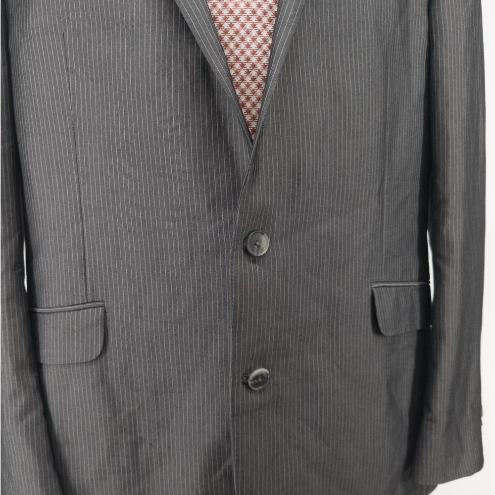 Kenneth Cole Reaction Men's Sport Coat Blazer Suit Jacket 2 Button Pinstripe 46L - Picture 4 of 11